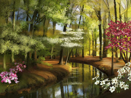 Still Water and Dogwoods