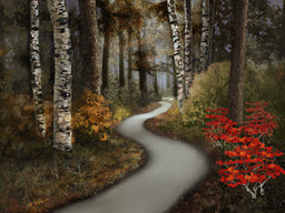 Birches on Curved Path